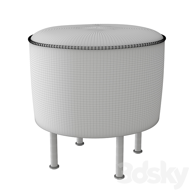 Modern line pouffe 3ds Max - thumbnail 2