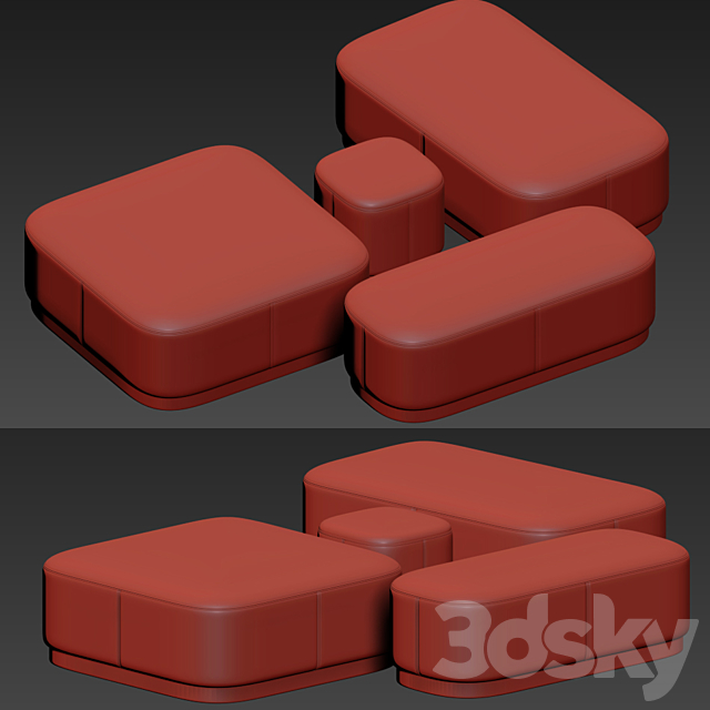 Modern pouf set 3DSMax File - thumbnail 2