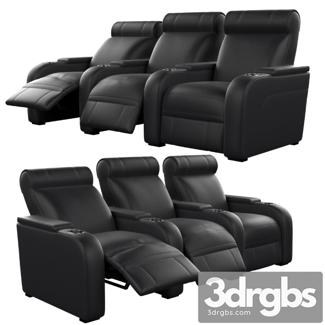 Modular Cinema Seat 3 Positions 3dsmax Download - thumbnail 1