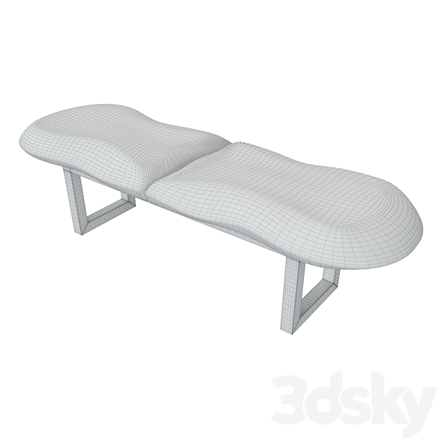 Molded bench 3DSMax File - thumbnail 2