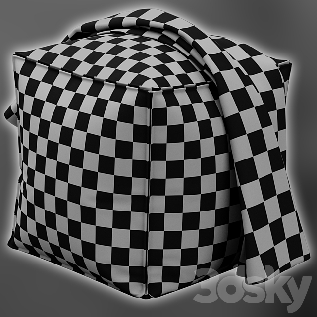 Moriah black Pouf by ashley furniture 3DS Max Model - thumbnail 6