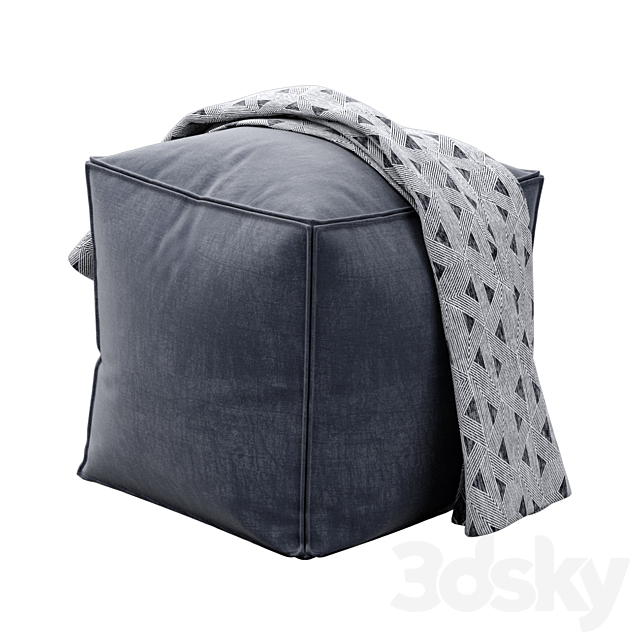 Moriah Navy Pouf by ashley furniture 3DSMax File - thumbnail 2