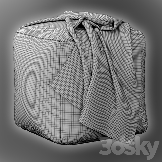 Moroccan Leather pouf 3DSMax File - thumbnail 5