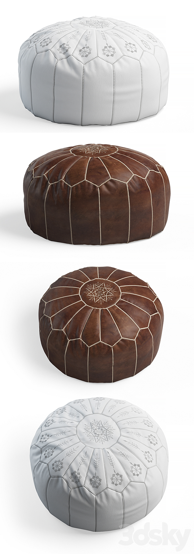 Moroccan pouf 3ds Max - thumbnail 2