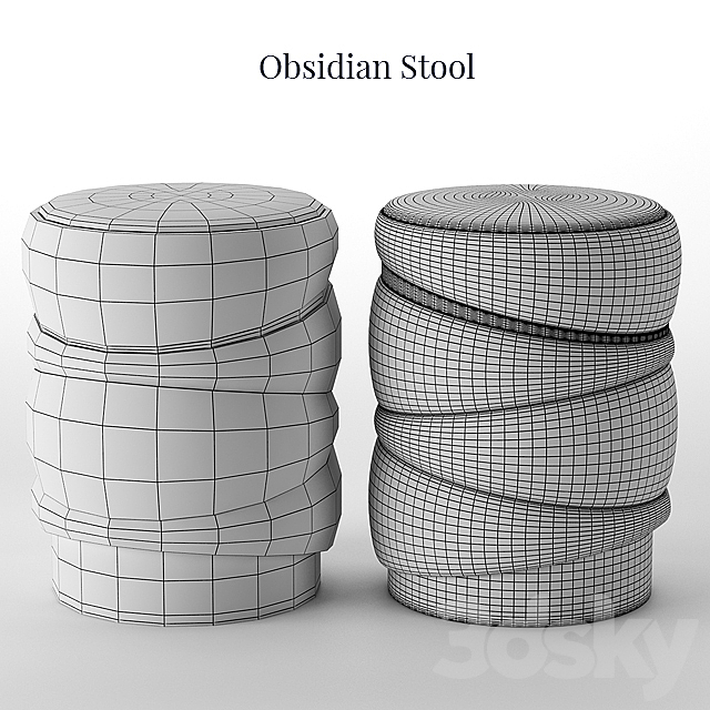 Muranti Obsidian Stool 3DSMax File - thumbnail 2