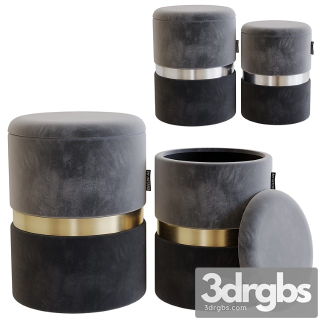 My interno. my18a060gs (small + big) set of 2 new-york ottomans (silver + gold) 2 3dsmax Download - thumbnail 1