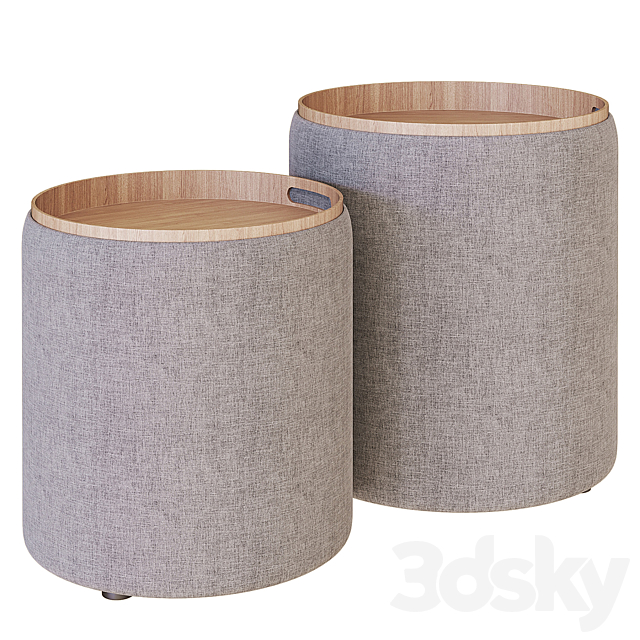 My Interno. Set of 2 Scandi ottomans (small + big) 3ds Max - thumbnail 3