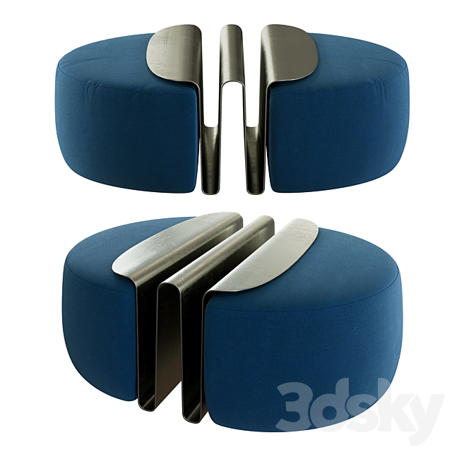 Natuzzi WAVE Pouf 3DS Max Model - thumbnail 2