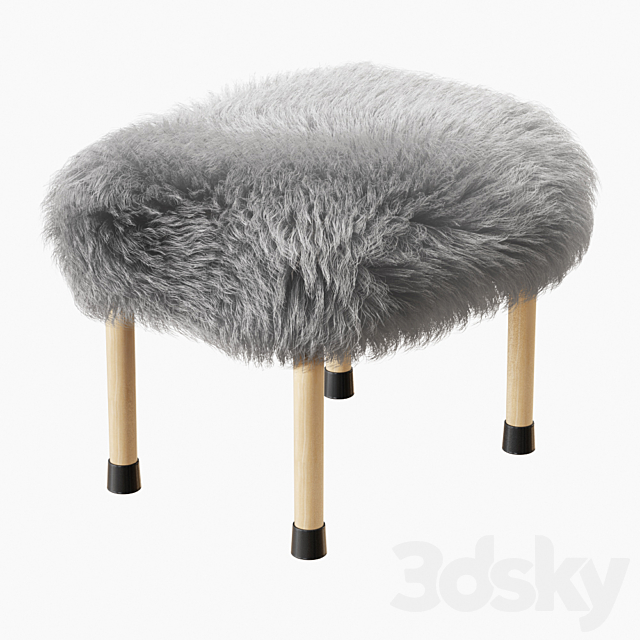 Nerys Sheepskin Footstool 3DSMax File - thumbnail 1