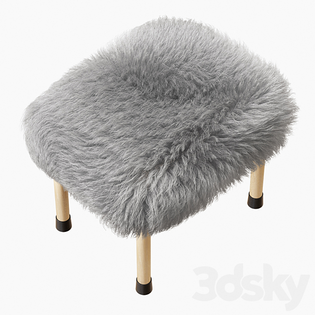 Nerys Sheepskin Footstool 3DSMax File - thumbnail 3