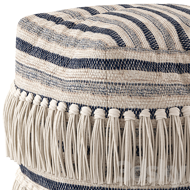 Network Rugs Bone Fringed Wool Ottoman 3DSMax File - thumbnail 2