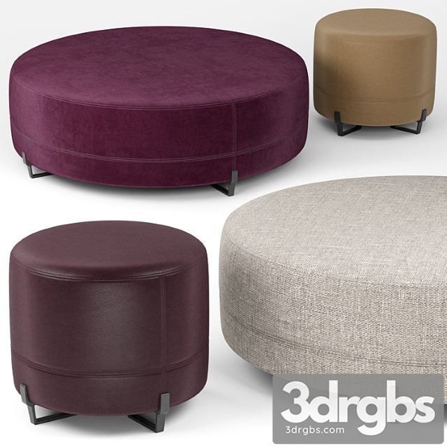 New york round poufs – poliform 2 3dsmax Download - thumbnail 1