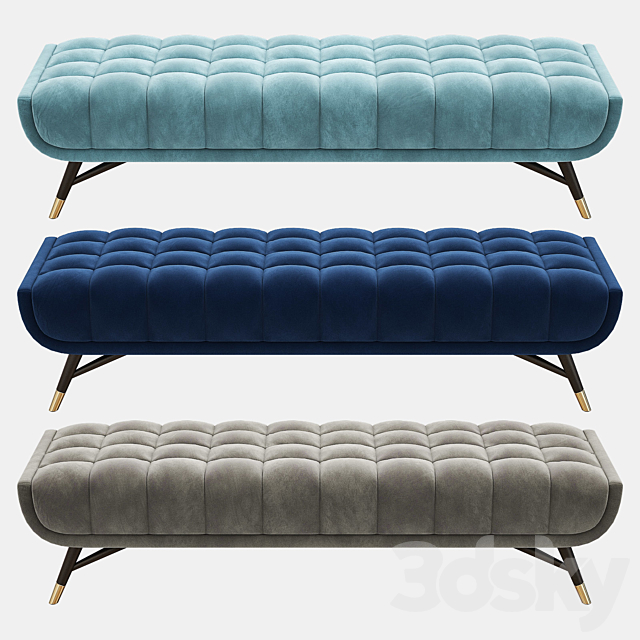 NEWENTON Upholstered Bench 3DSMax File - thumbnail 2