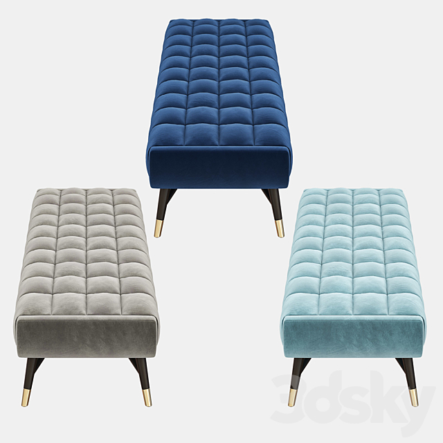 NEWENTON Upholstered Bench 3DSMax File - thumbnail 3