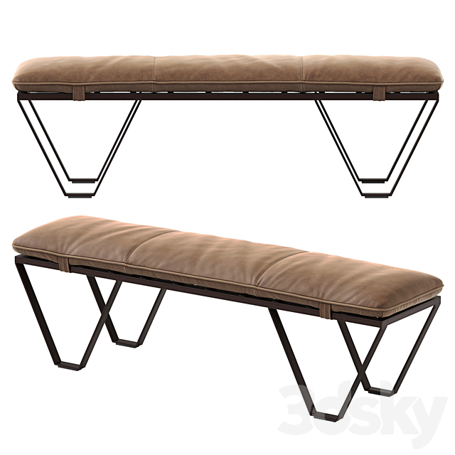 Nik Leather Bench 3ds Max - thumbnail 1