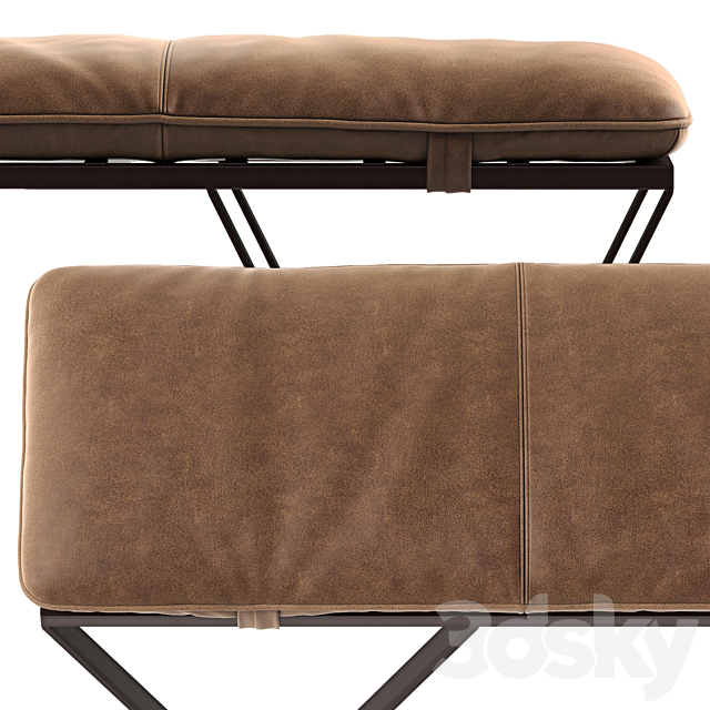 Nik Leather Bench 3ds Max - thumbnail 2