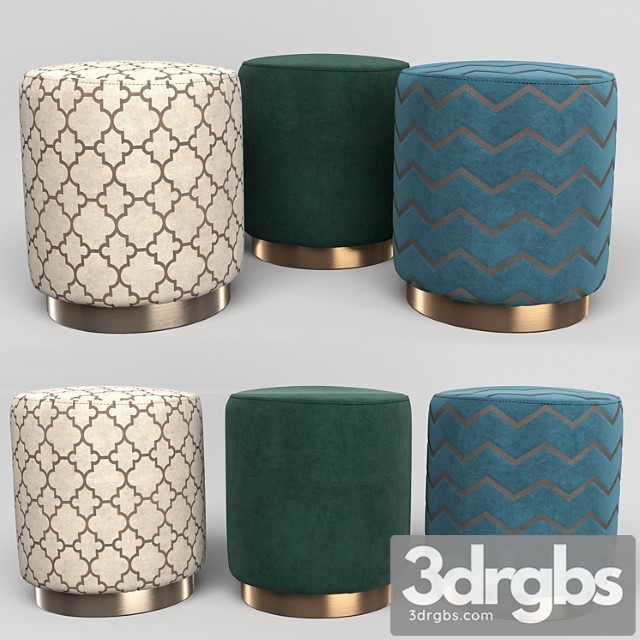 Opal Cream Moroccan Ottoman 2 3dsmax Download - thumbnail 1