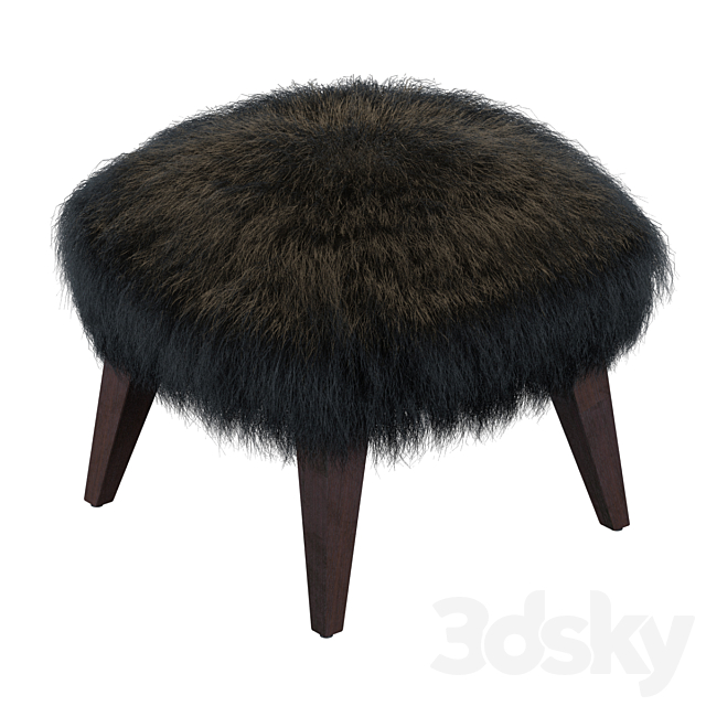 OTTO TIBETAN FUR CUBE OTTOMAN 3DS Max Model - thumbnail 2