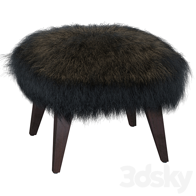 OTTO TIBETAN FUR CUBE OTTOMAN 3DS Max Model - thumbnail 3