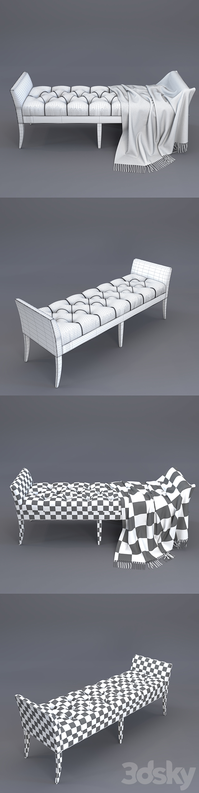 Ottoman Deena – The Sofa & Chair Company and Plaid 3DS Max Model - thumbnail 3