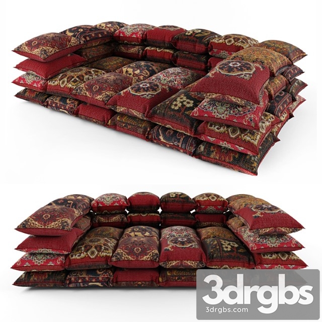 Ottoman from pillows 2 3dsmax Download - thumbnail 1