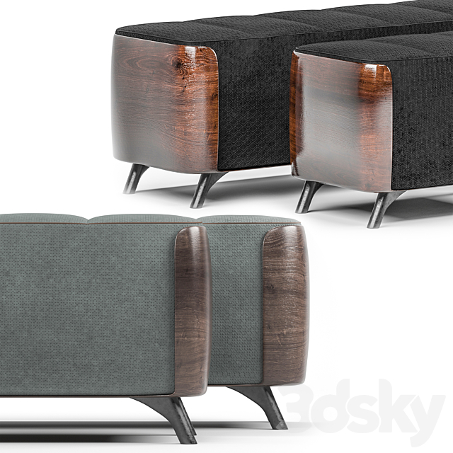 ottoman pouffe set 3DSMax File - thumbnail 3