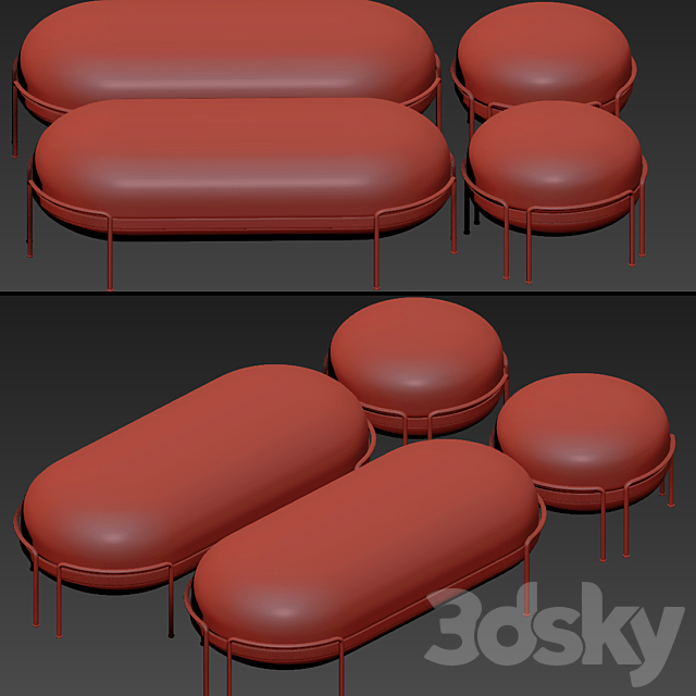 Ottoman set 3DSMax File - thumbnail 3