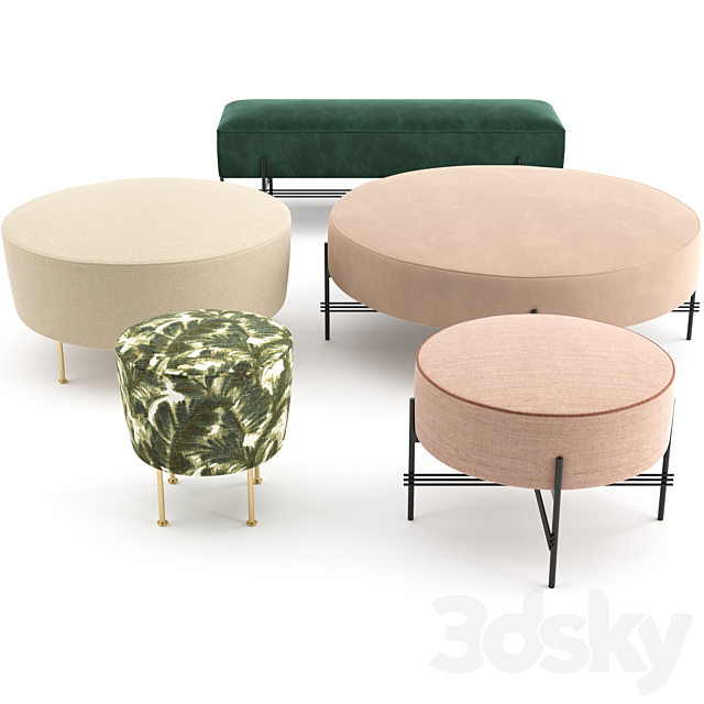 Ottomans and Poufs by GUBI 3ds Max - thumbnail 1