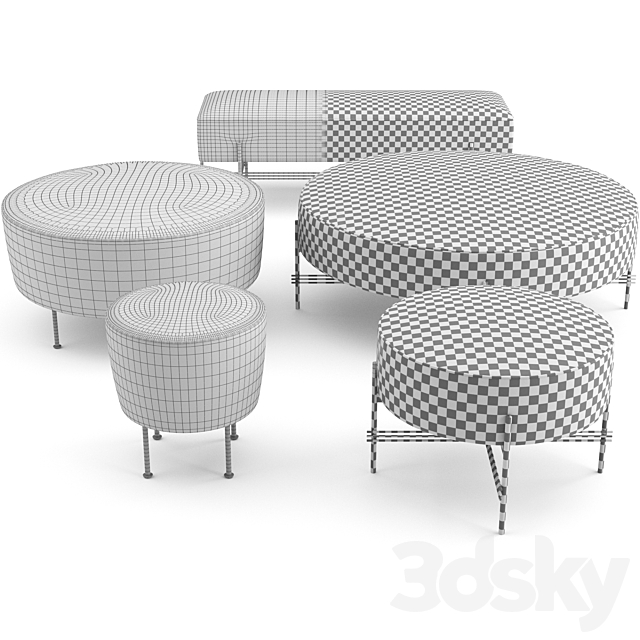 Ottomans and Poufs by GUBI 3ds Max - thumbnail 3