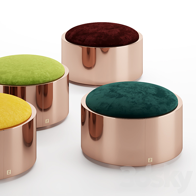 Ottomans Costellation Fendi Casa 3DS Max Model - thumbnail 3