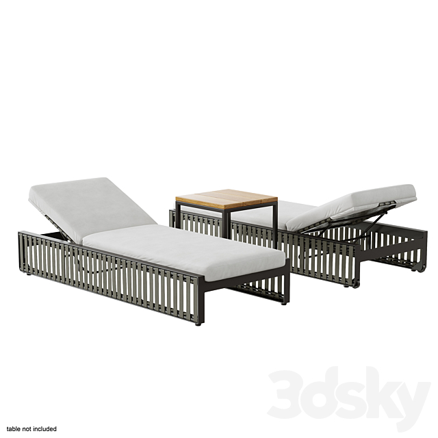 Outdoor garden wicker woven lounger Skyline design Horizon 3DSMax File - thumbnail 3