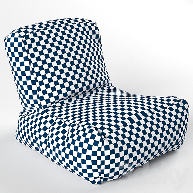 Outdoor Stripe Bean Bag Chair Lounger 3DSMax File - thumbnail 2