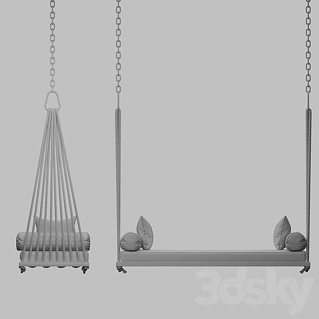 Outdoor Swing Chair 3DS Max Model - thumbnail 3