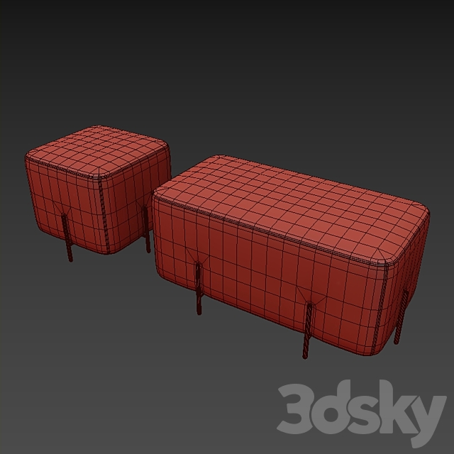 Padded stool and bench Sancal ELEPHANT 3DSMax File - thumbnail 2