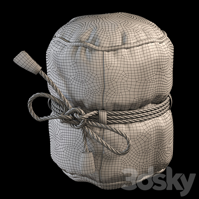 Padded Stool Knecht Graphite 3DS Max Model - thumbnail 4