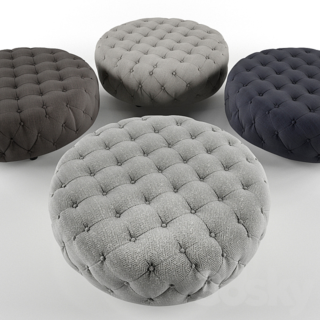 Padma Tufted Ottoman 3ds Max - thumbnail 1