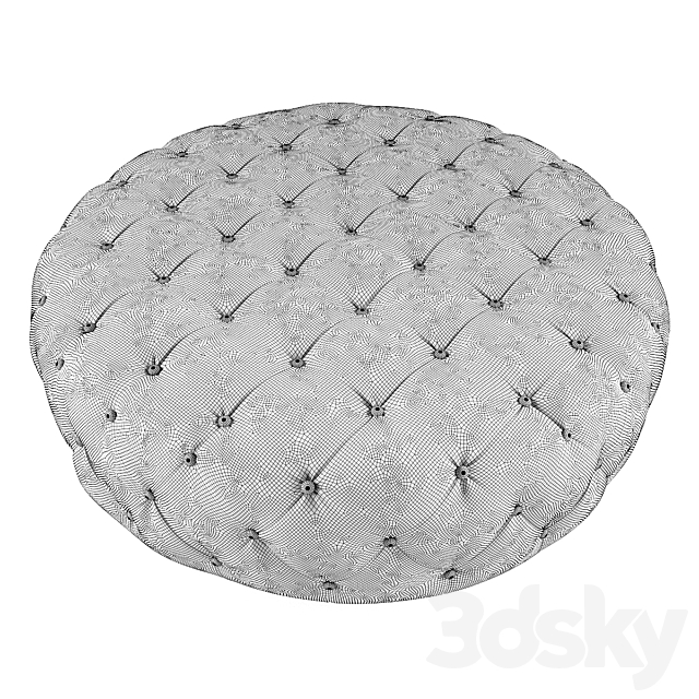 Padma Tufted Ottoman 3ds Max - thumbnail 3