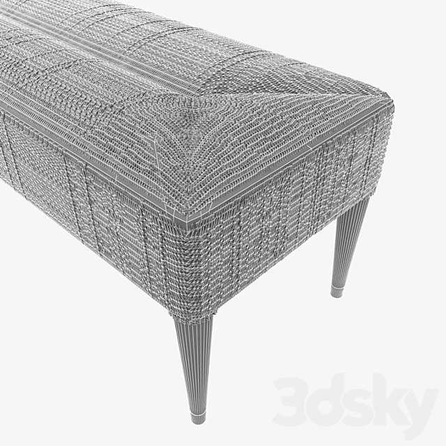 Palecek Fritz Rope Bench 3d model 3DS Max Model - thumbnail 3