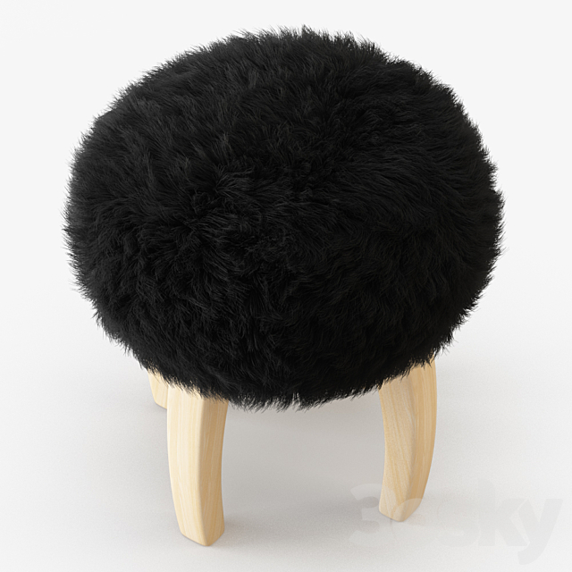 Patagonia Sheepskin Stool 3DS Max Model - thumbnail 3