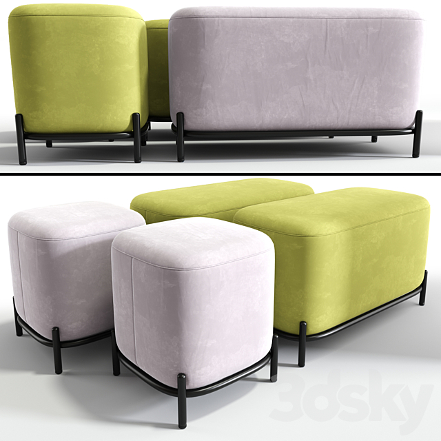 Pawai square pouf 3DSMax File - thumbnail 1