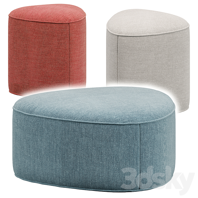 Pebble ottoman 3ds Max - thumbnail 1