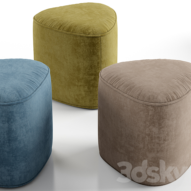 Pebble ottoman – West Elm 3DS Max Model - thumbnail 3