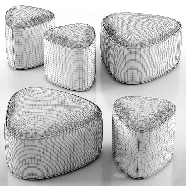 Pebble ottoman – West Elm 3DS Max Model - thumbnail 5