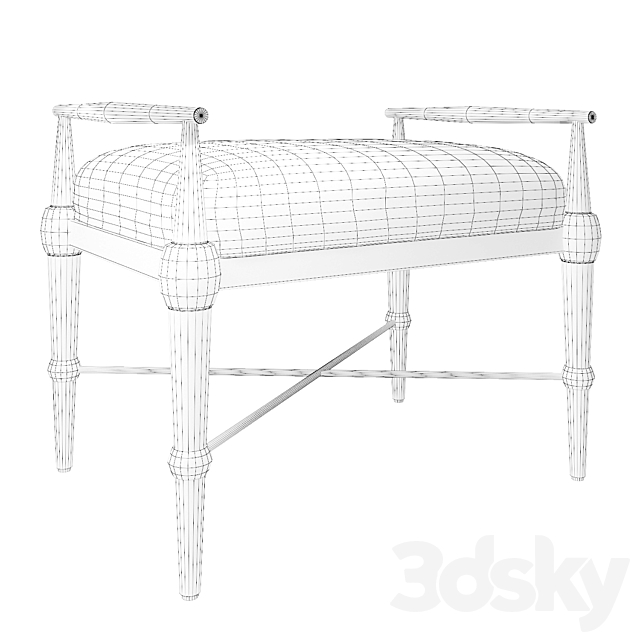 Perrin Muslin bench. 3DSMax File - thumbnail 4