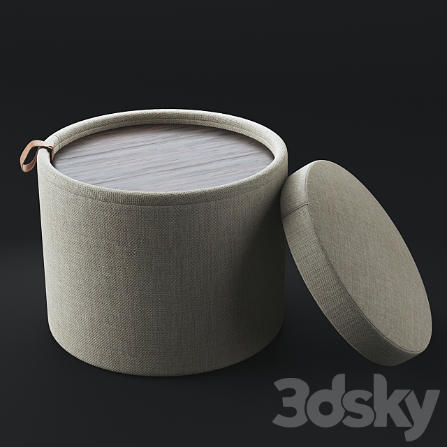 PILL | Fabric pouf 3DS Max Model - thumbnail 2