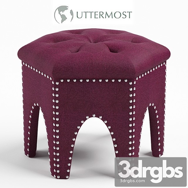 Pippa purple small stool 2 3dsmax Download - thumbnail 1