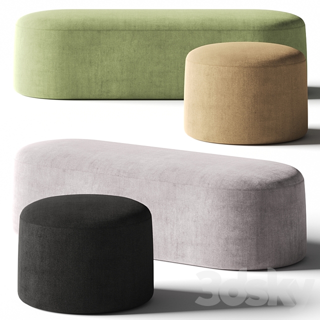 PlusHalle Proto Pouf & Bench 3DSMax File - thumbnail 1