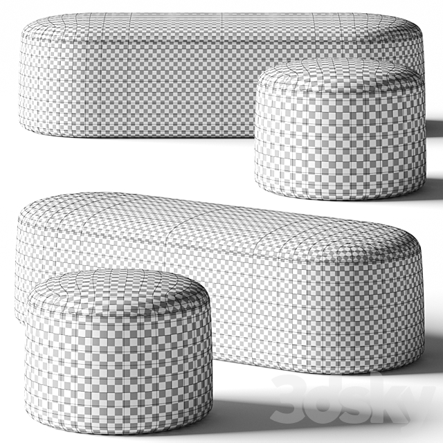 PlusHalle Proto Pouf & Bench 3DSMax File - thumbnail 2