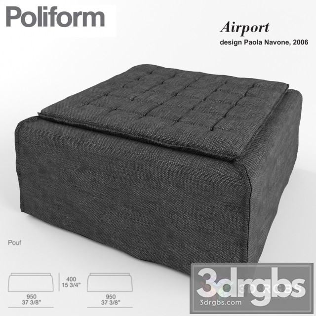 Poliform Airport Pouf 3dsmax Download - thumbnail 1