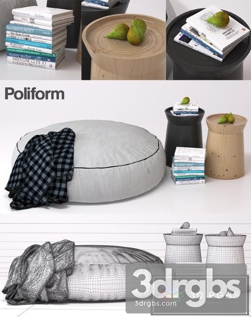 Poliform Fabric Pouf 3dsmax Download - thumbnail 1